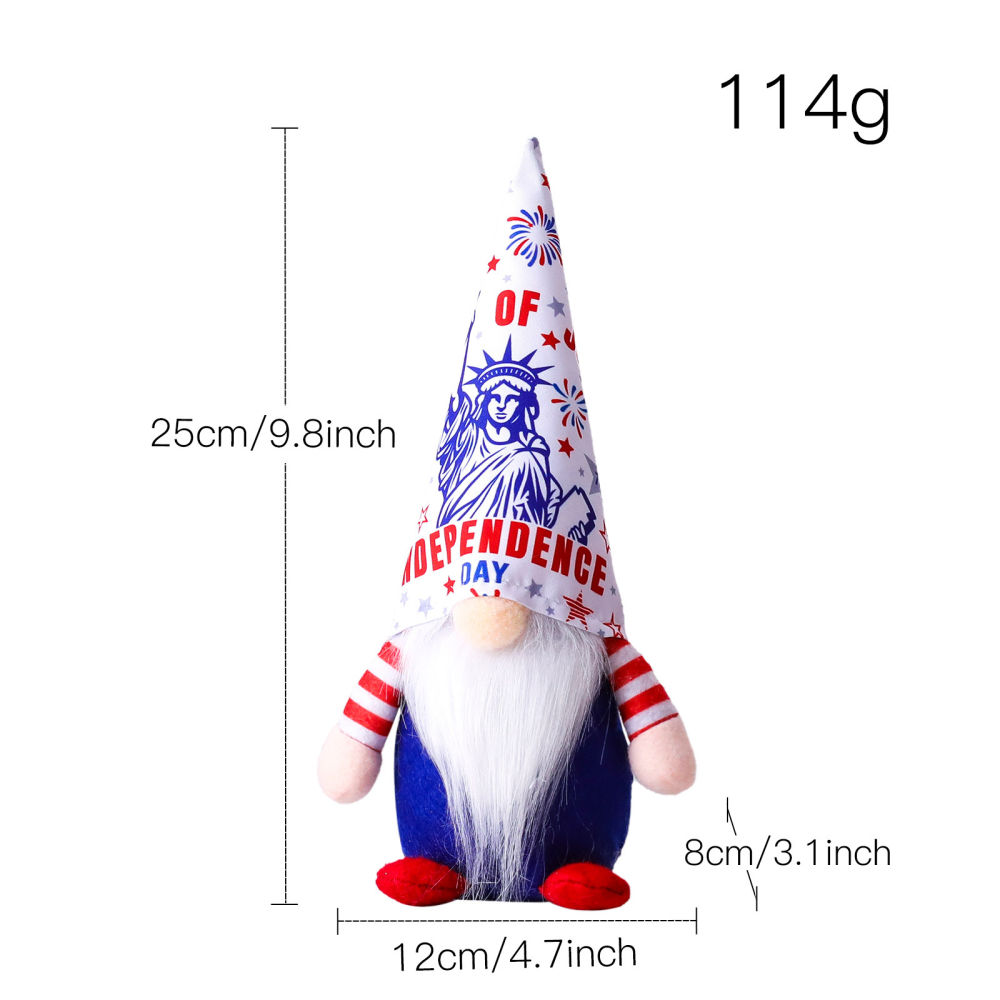 dropship Independence Day Liberty Rudolph Doll Fan Flag American National Day Goddess Statue Hat Faceless Doll Outdoor Festive Decoration