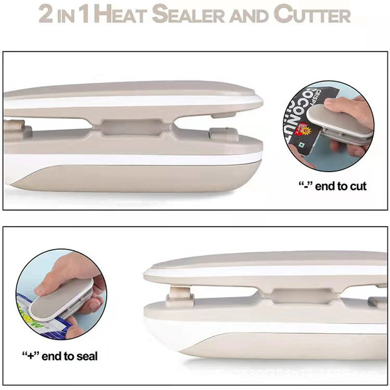 dropship 1pc; Mini Portable Sealer; Home Sealer; Heat Sealer Hand Press Sealing Clip; Battery Not Included