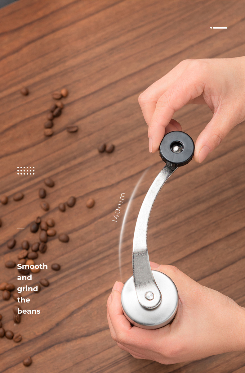 dropship GIANXI Manual Coffee Grinder for French Embossing Machine Hand-held Mini Brushed Stainless Steel Portable Conical