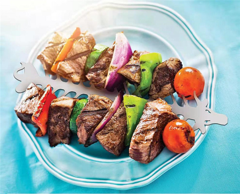 dropship Stainless steel barbecue skewer fish bone skewer skewer meat tool BBQ utensils BBQ grill grill mesh Proud Grill Slide