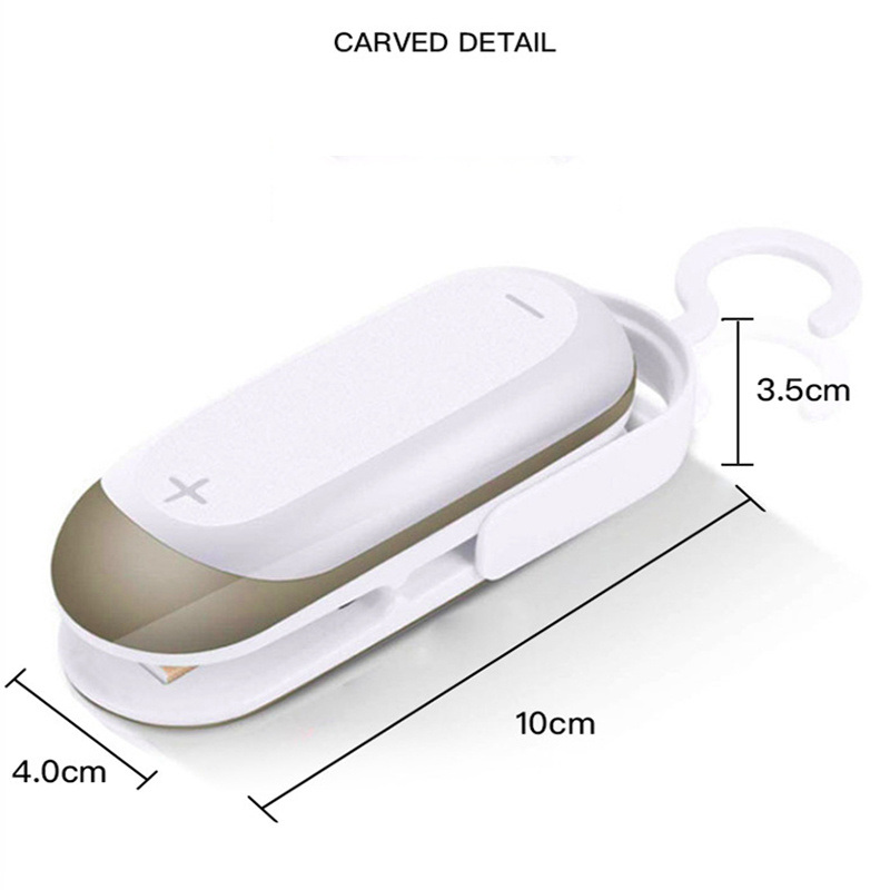 dropship 1pc; Mini Portable Sealer; Home Sealer; Heat Sealer Hand Press Sealing Clip; Battery Not Included
