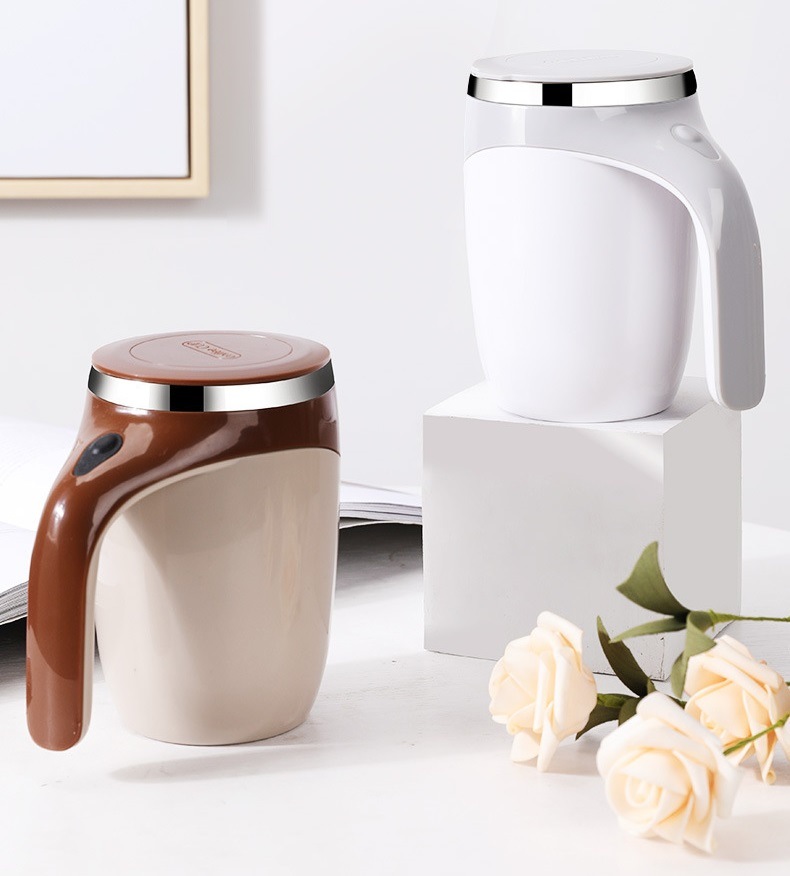 dropship Self Stirring Mug Tea Coffee Electric Rechargeable Auto Mixing Cup Magnetic Stainless Steel Mug Coffee Cup For Office