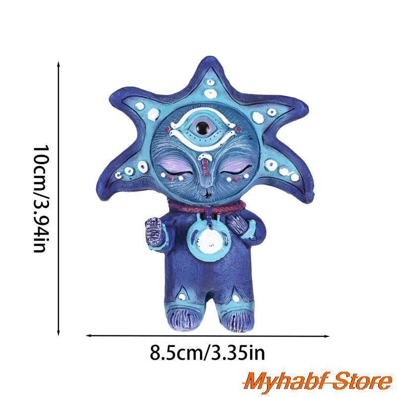 dropship DIY Fairy Elf Resin Statue Model Garden Alien Sculpture Desktop Ornaments Figurine Garden Home Decor Crafts Gifts 10*10*4cm