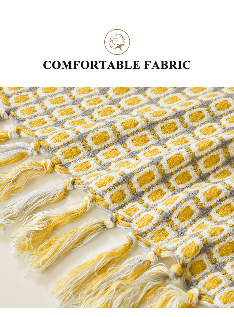dropship Tassel Thread Blanket Geometry Woven Office Air Conditioner Lunch Break Towel Blanket Shawl Sofa Bedroom Vintage Lattice Splice