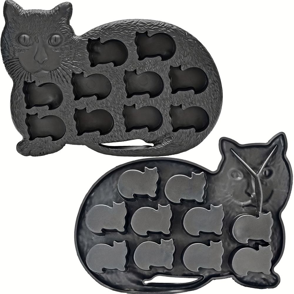 dropship 1pc Cat Shaped Silicone Ice Cube Tray And Mold- 9 Cavities - Fun & Cute Animal Replica Mold