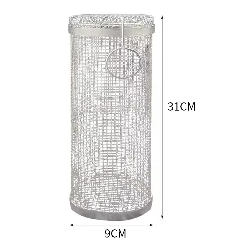 dropship Stainless Steel Barbecue Cooking Grill Grate Outdoor Camping BBQ Drum Grilling Basket Campfire Grid Picnic Cookware Kitchen Tool