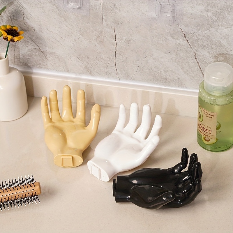 dropship 1pc Hand-shaped Wall Hook; Strong Punch-free Traceless Hook; Household Wall Mounted Key Mask Storage Hook; Bathroom Storage Rack