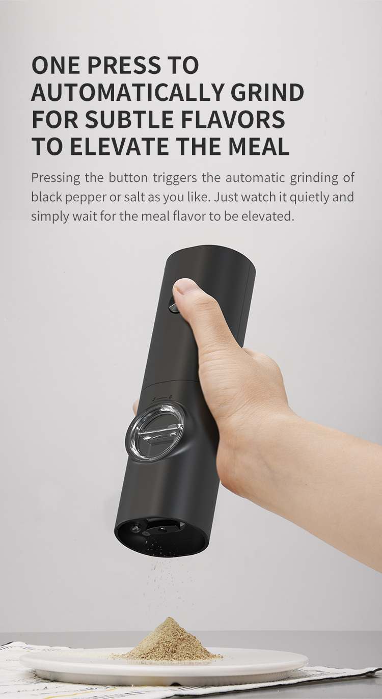 dropship 1pc Electric Salt And Pepper Grinder With Adjustable Coarseness Refillable; Pepper Mill; Battery Powered; Kitchen Automatic Grinder; Kitchen Gadgets