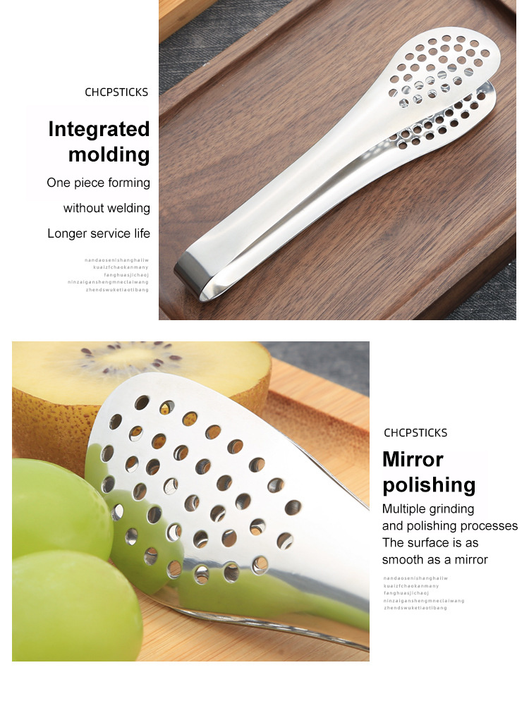 dropship 1PCS Kitchen utensils BBQ Food Clip kitchen Chief Tongs Stainless Steel Portable for Picnic Barbecue Cooking Articles