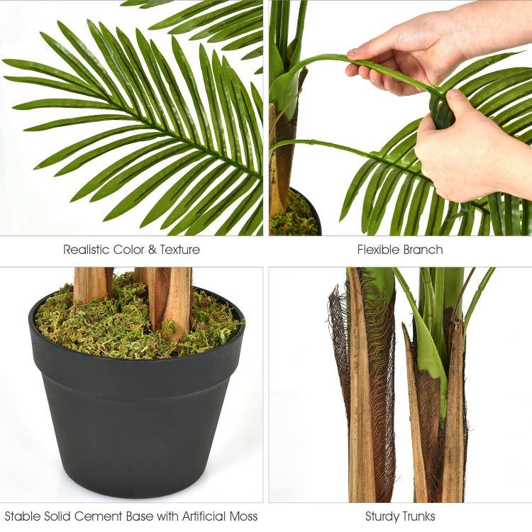 dropship Indoor Outdoor Decorative Accessories Artificial Areca Palm Decorative Silk Tree
