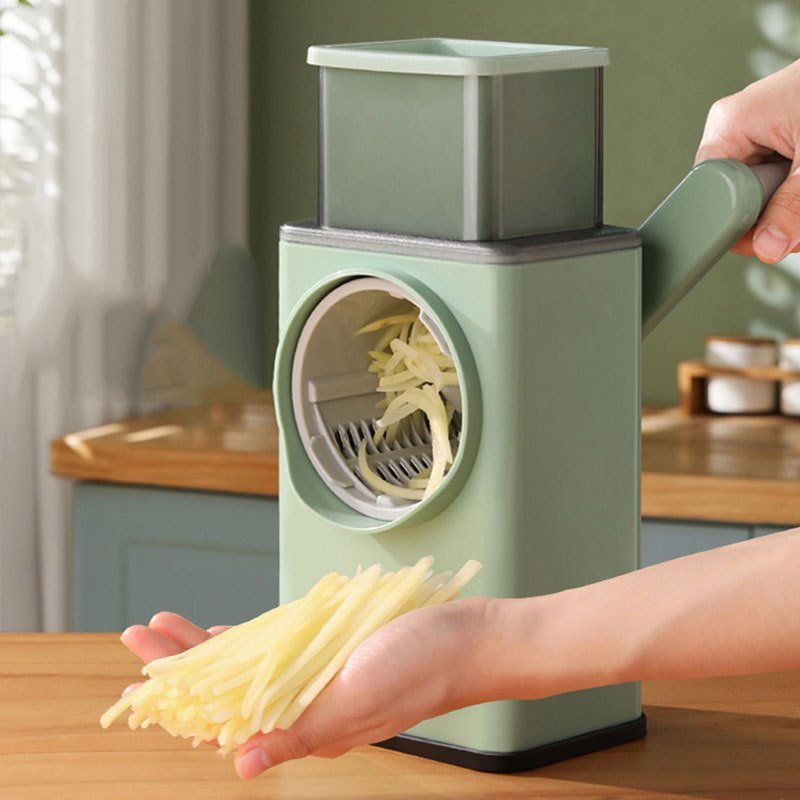 dropship 1pc Multifunctional Vegetable Cutter; Hand-cranked Potato Slicer; Lemon Grater; Drum Vegetable Grater With Handle