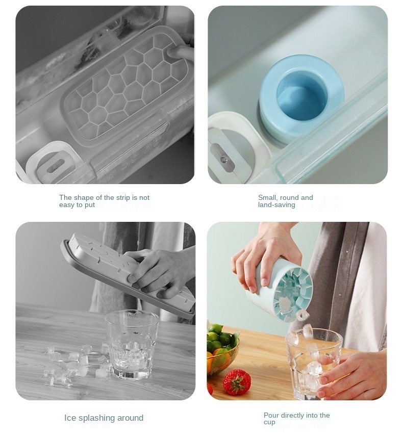 dropship Ice Bucket Cup Mold Ice Cubes Tray Food Grade Quickly Freeze Silicone Ice Maker Creative Design Ice Bucket Whiskey Beer Maker