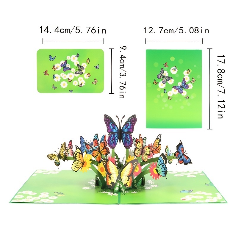 dropship 2pcs 3D Butterfly Greeting Card for mother's day; gifts for mom and wife