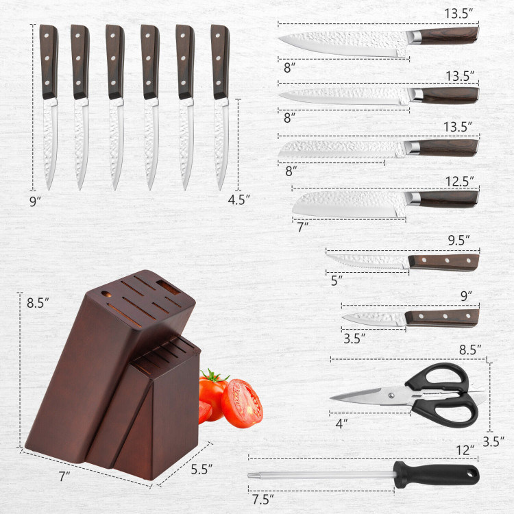 dropship Daily Necessities Kitchen Knife Set Stainless Steel Knife Block Set