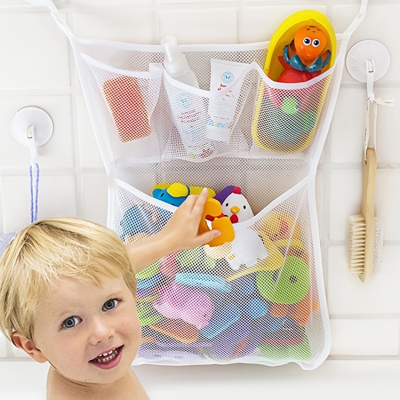 dropship 1pc Bathtub Toy Organizer, Shower Toy Organizer, Bath Toy Bin, Toys Holder For Bathtub, Hanging Bath Toy Organizer Hammock, Bath Tub Organizer, Bathroom Storage Caddy Mesh Net Bathtub Toys Organizer