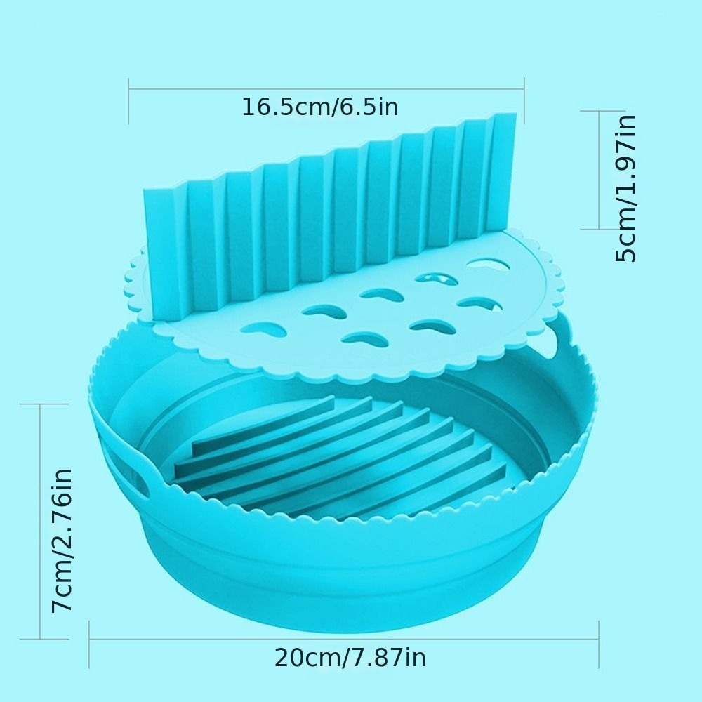 dropship 1pc Foldable Air Fryer Silicone Pot With Split Pad Basket Liner Mat Non-Stick For Oven Baking Tray Pizza Plate Grill Pot Tray