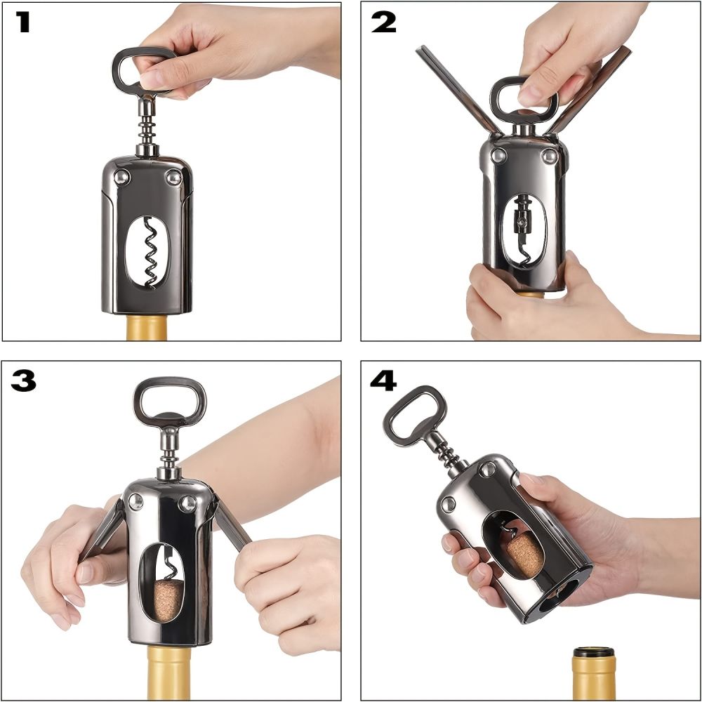 dropship 1pc Wing Corkscrew; ; Multifunctional Wine And Beer Corkscrew For Wine Openers With Cork And Beer Bottles; For Wine Lovers; Waiters And Bartenders In The Kitchen Castle Restaurant Bar