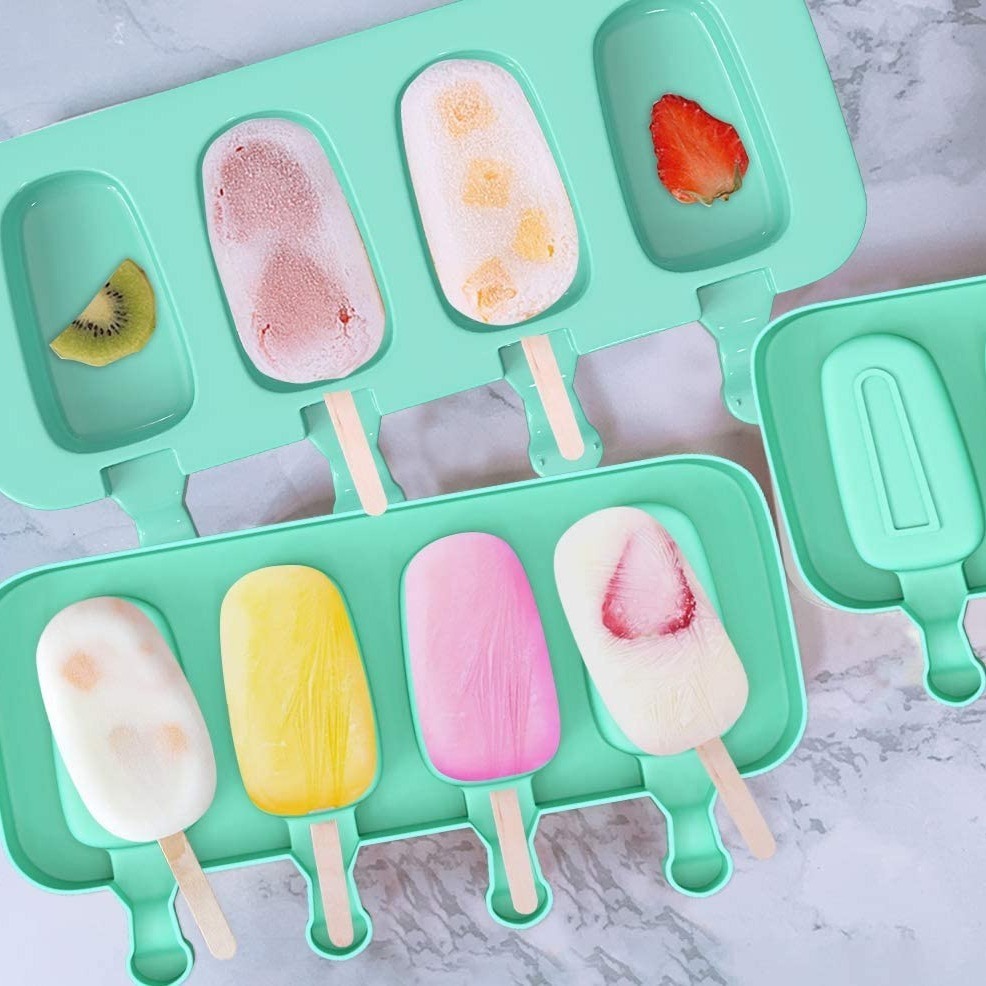 dropship 2pcs Sets Popsicle Silicone Mold Blue; Household Refrigerator Homemade Ice Cream Mold; Summer Popsicle Silicone Mold