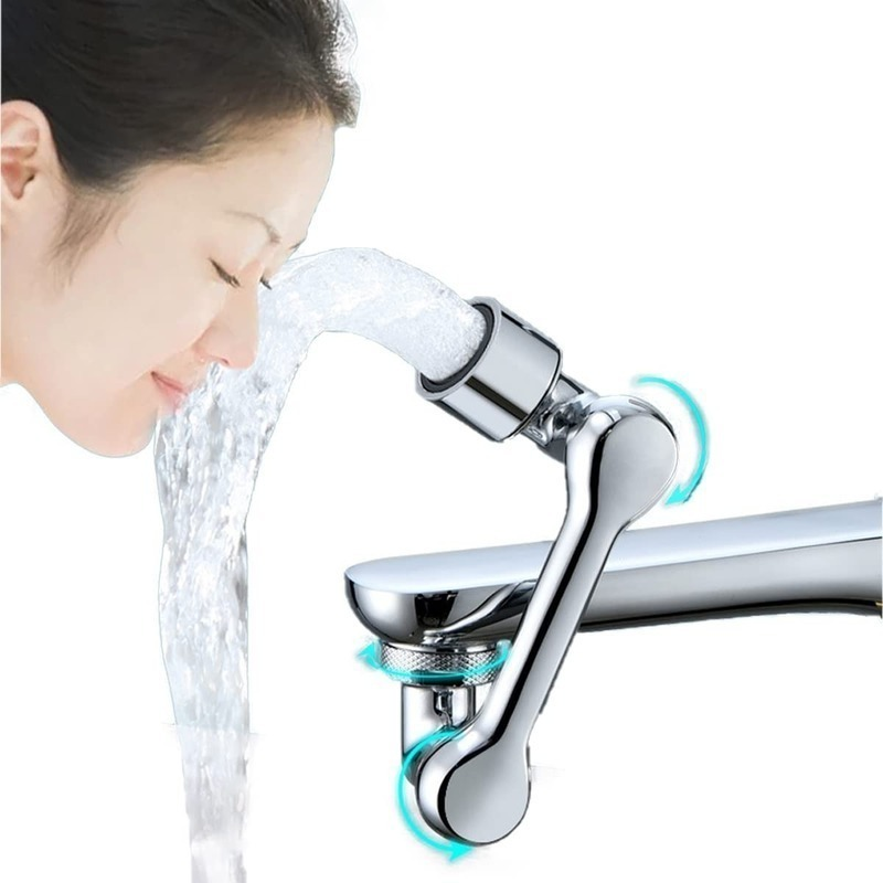 dropship 1pc New Universal 1080° Rotation Extender Faucet Aerator; Plastic Splash Filter; Kitchen Washbasin Faucets Bubbler Nozzle Robotic Arm