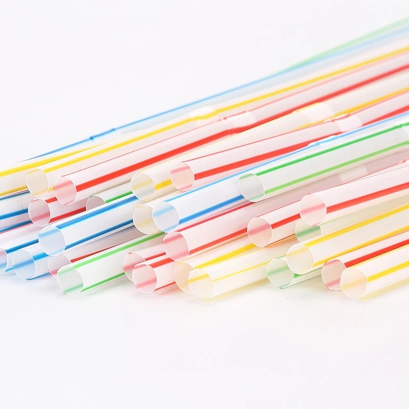 dropship 100pcs Disposable Colorful Elbow Plastic Straw; Lengthened; Bendable; Juice Milk Tea Straw