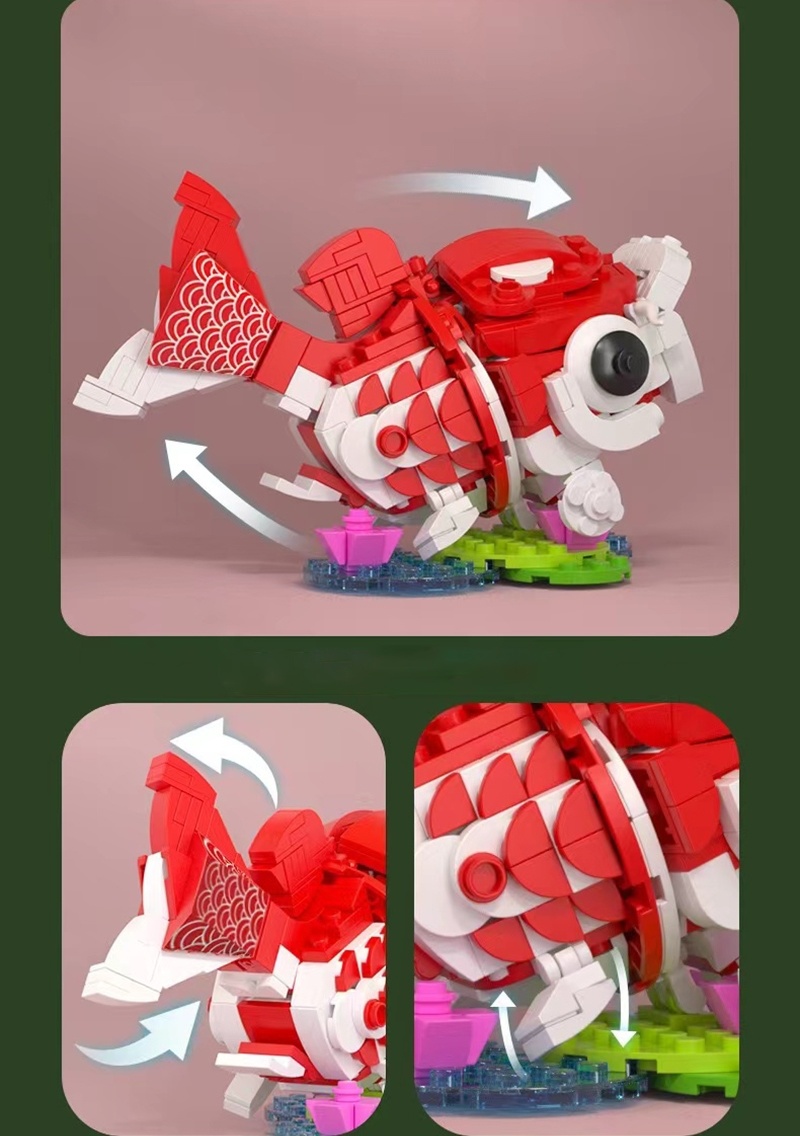 dropship 1pc Building Blocks Ornament; Chinese New Year Gifts; Doll Ornaments To Attract Blessings And Wealth 4.61"×3.86"×3.07"