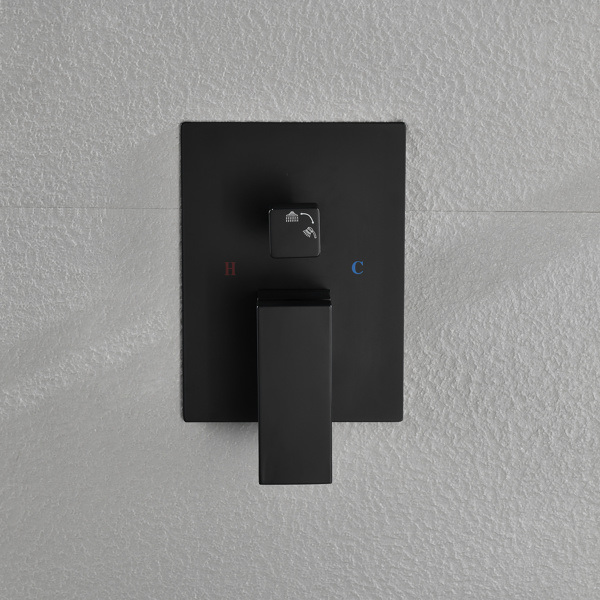 dropship Matte Black Shower Set System Bathroom Luxury Rain Mixer Shower Combo Set Ceiling Mounted Rainfall Shower Head Faucet