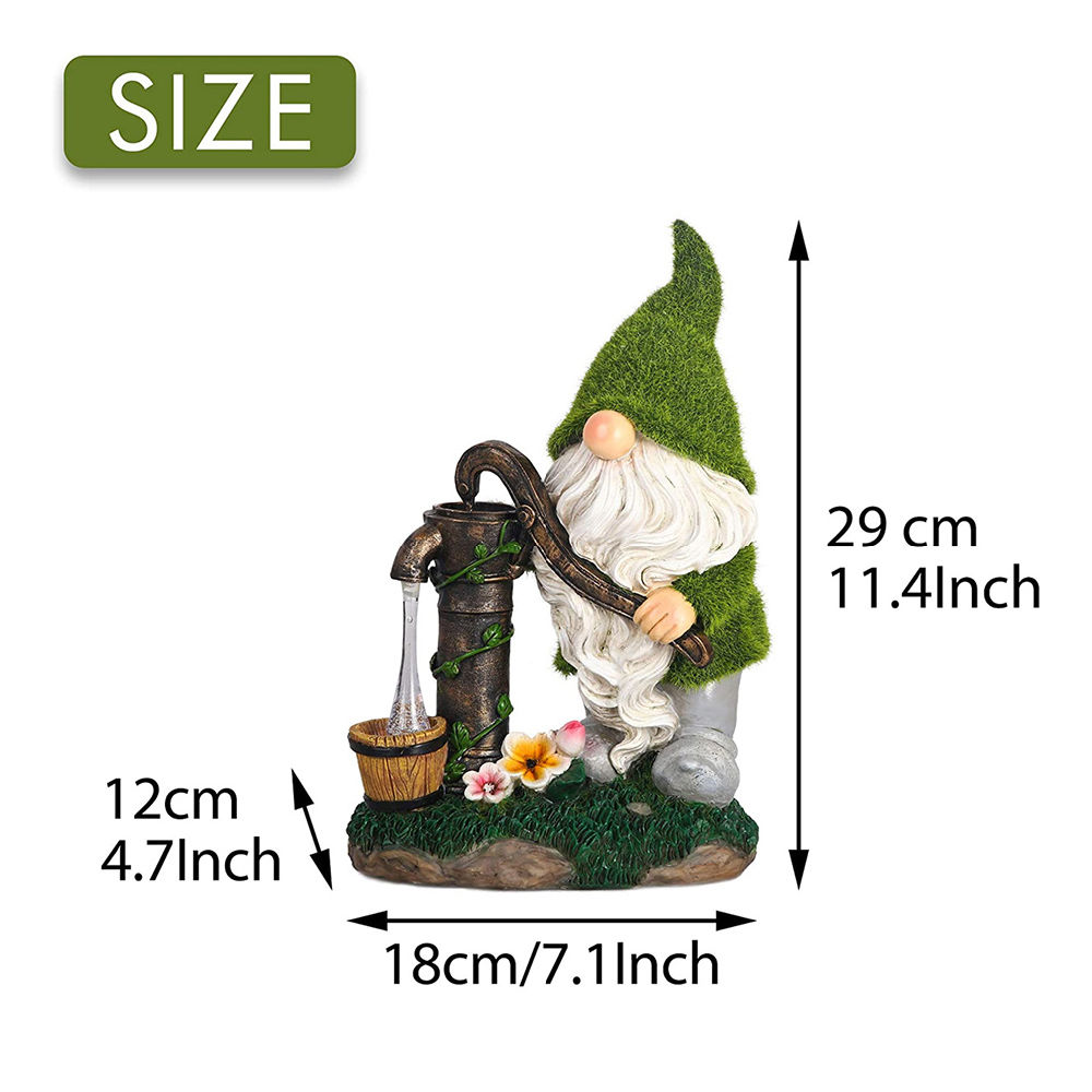 dropship Cartoon Gnome Dwarf Statue Garden Lighting Waterproof Resin Figurines Solar Light Outdoor Lawn Courtyard Night Decorative Lamp