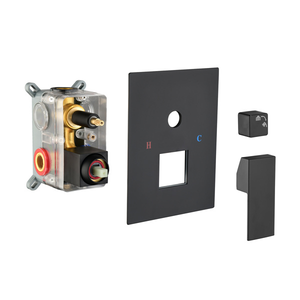 dropship Matte Black Shower Set System Bathroom Luxury Rain Mixer Shower Combo