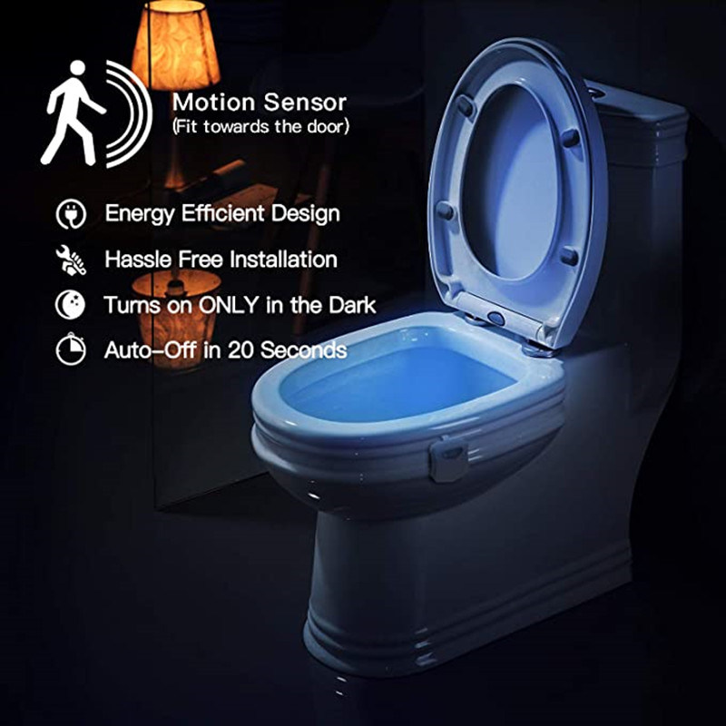 dropship 1pc 16 Colors Toilet Light, Human Motion Sensor Night Light, Bathroom Accessories