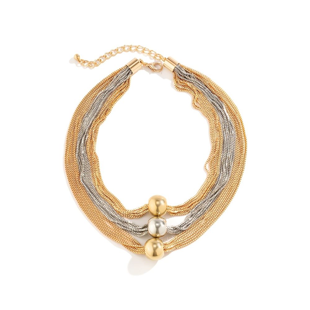 dropship Exaggerated Multi-layer Chain Necklace Stackable Punk Style Neck Jewelry For Party Clothings Decoration
