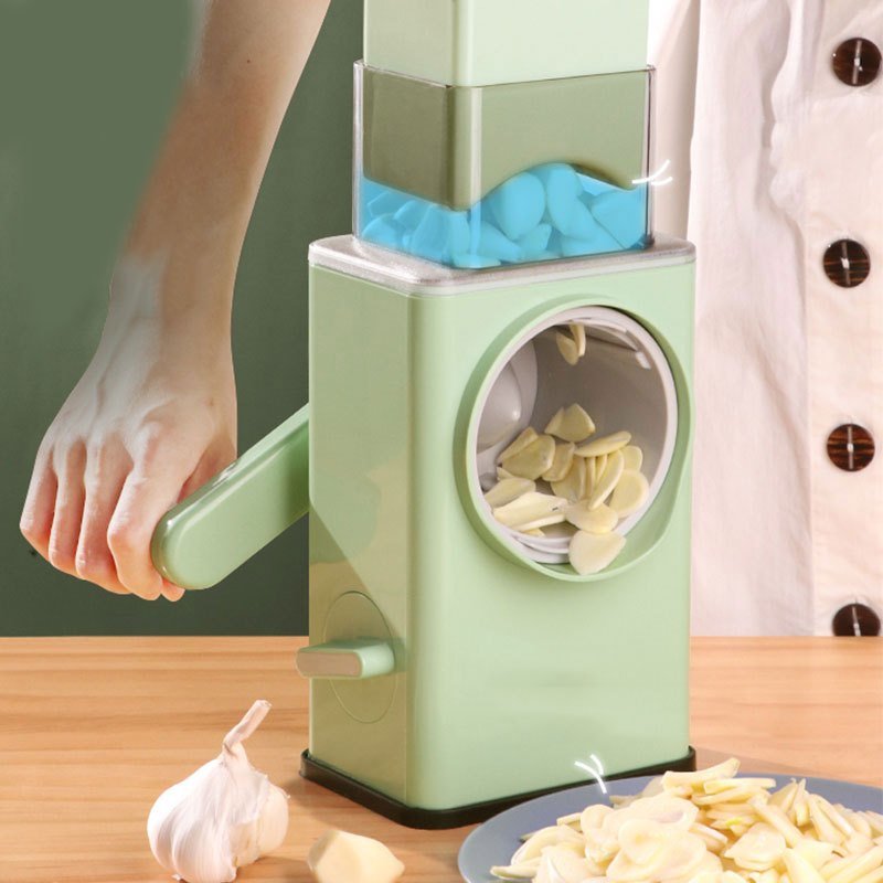 dropship 1pc Multifunctional Vegetable Cutter; Hand-cranked Potato Slicer; Lemon Grater; Drum Vegetable Grater With Handle