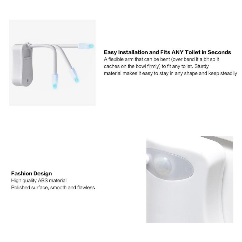 dropship 1pc 16 Colors Toilet Light, Human Motion Sensor Night Light, Bathroom Accessories