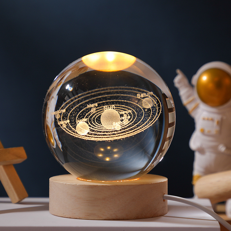 dropship 1pc Creative Crystal Ball Decoration; Desktop Night Light; Bedroom Night Light Valentine's Day Gifts Birthday Gifts