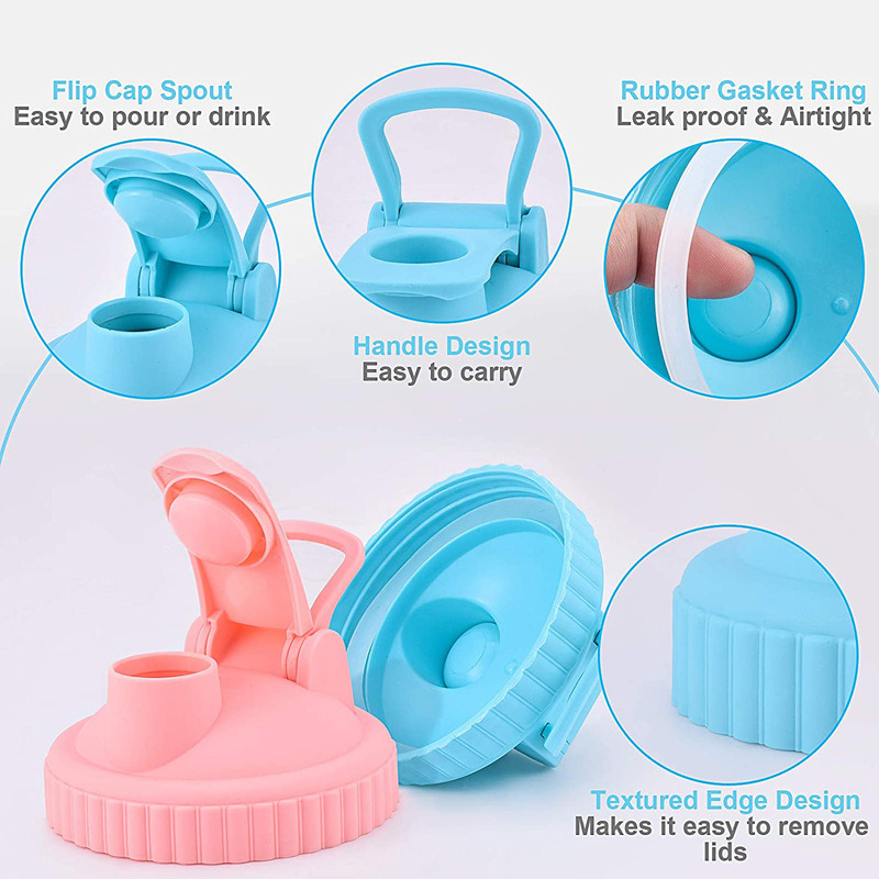 dropship 1pc Mason Jar Lids; Flip Cap Mason Jar Lids; 8.6cm/3.38in Inner Diameter Reusable With Pour Spout And Leak Proof Airtight Seal For Regular Mouth Mason Jars