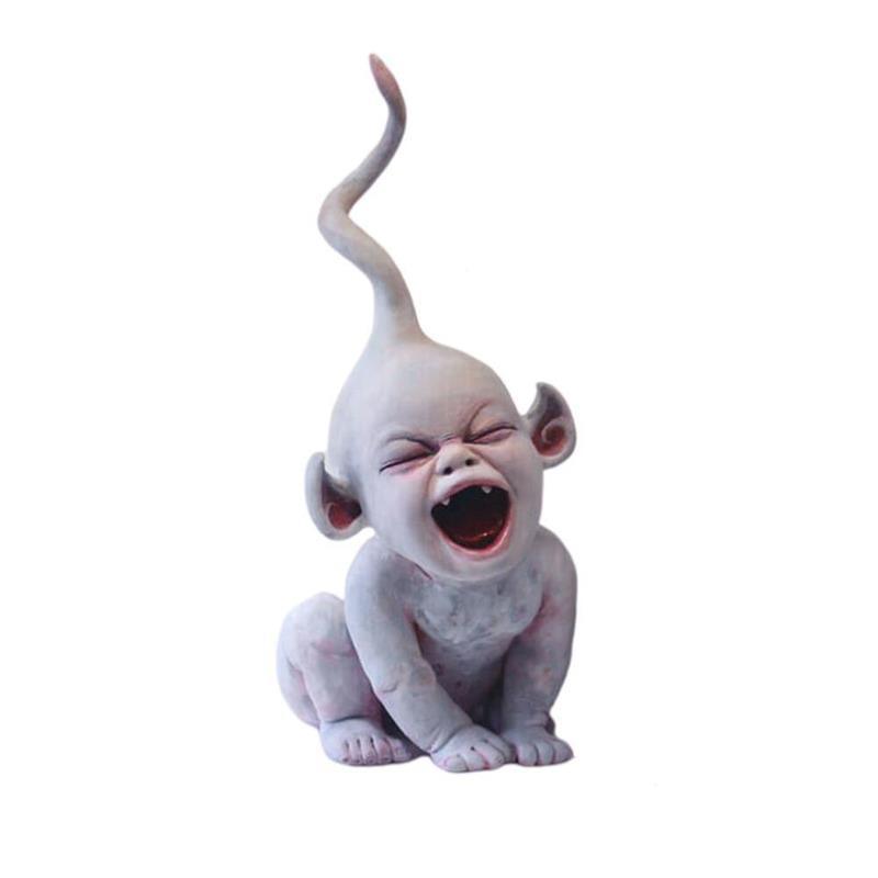 dropship Resin Zombie Baby Dolls Scary Baby Resin Figurine Ornament Collection Model Haunted Halloween Decor Props Supplies Desktop Decor