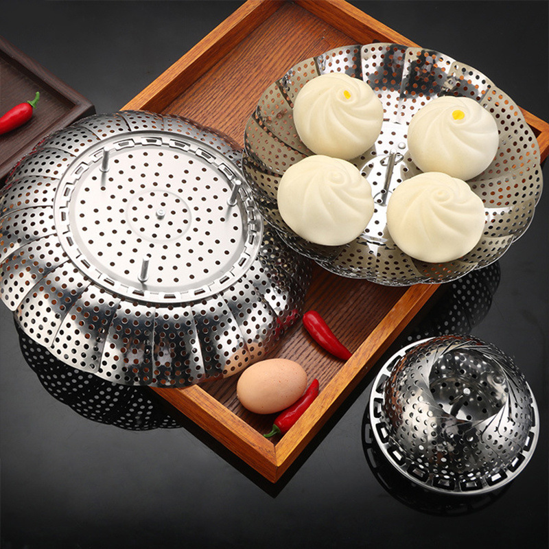 dropship 1pc Foldable Steaming Tray; Retractable Steaming Rack; Fruit Tray; Fruit Drainer