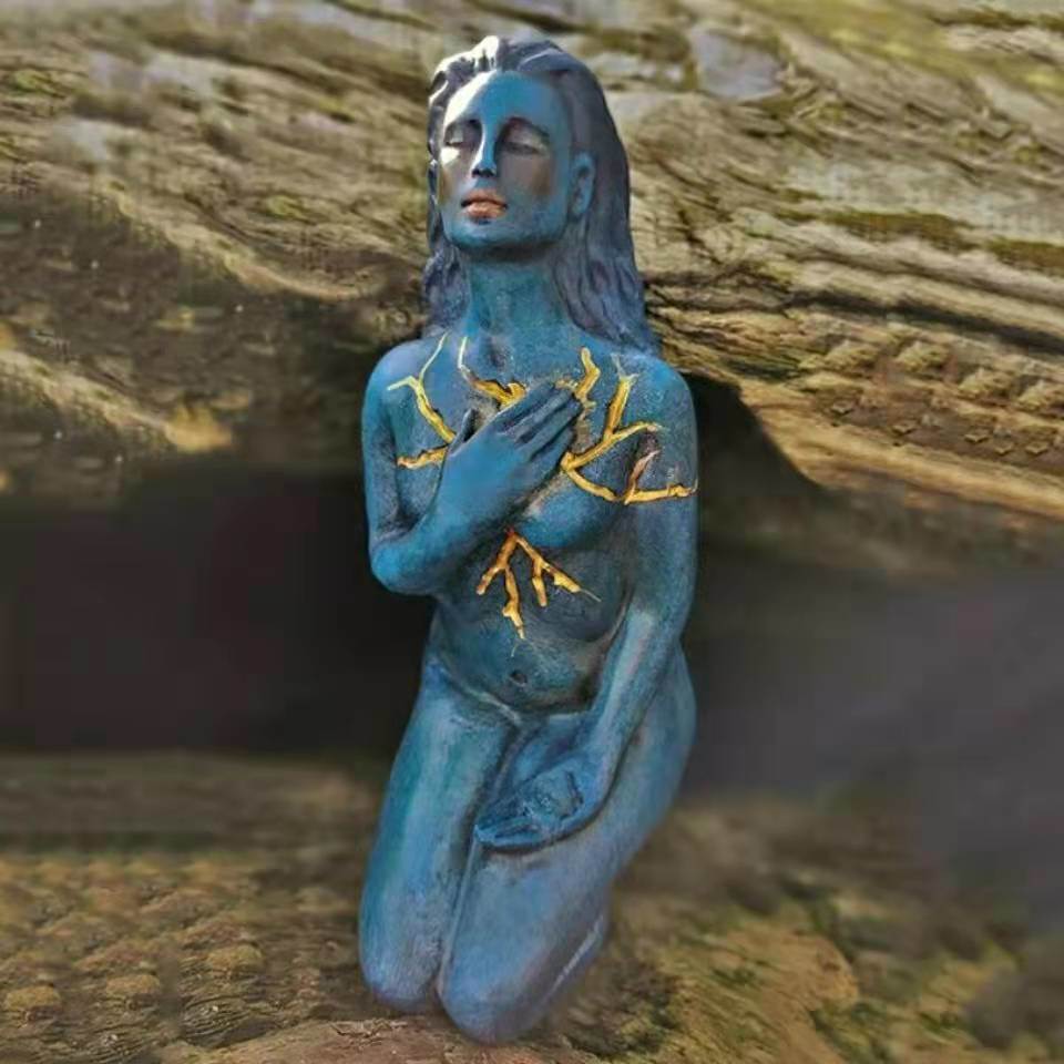 dropship Smurfs Self Healing Series Salvation Goddess Sculpture Resin Crafts Home Courtyard Decoration Car Gifts