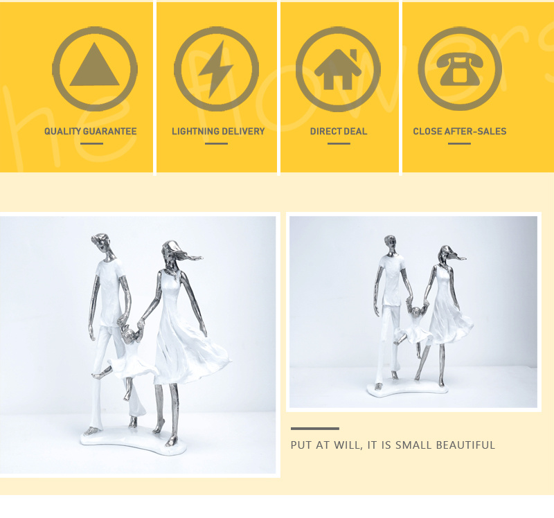 dropship NORTHEUINS Resin Family Statues Nordic Creative Abstract Figurines for Interior Home Living Room Desktop Decoration Accessories