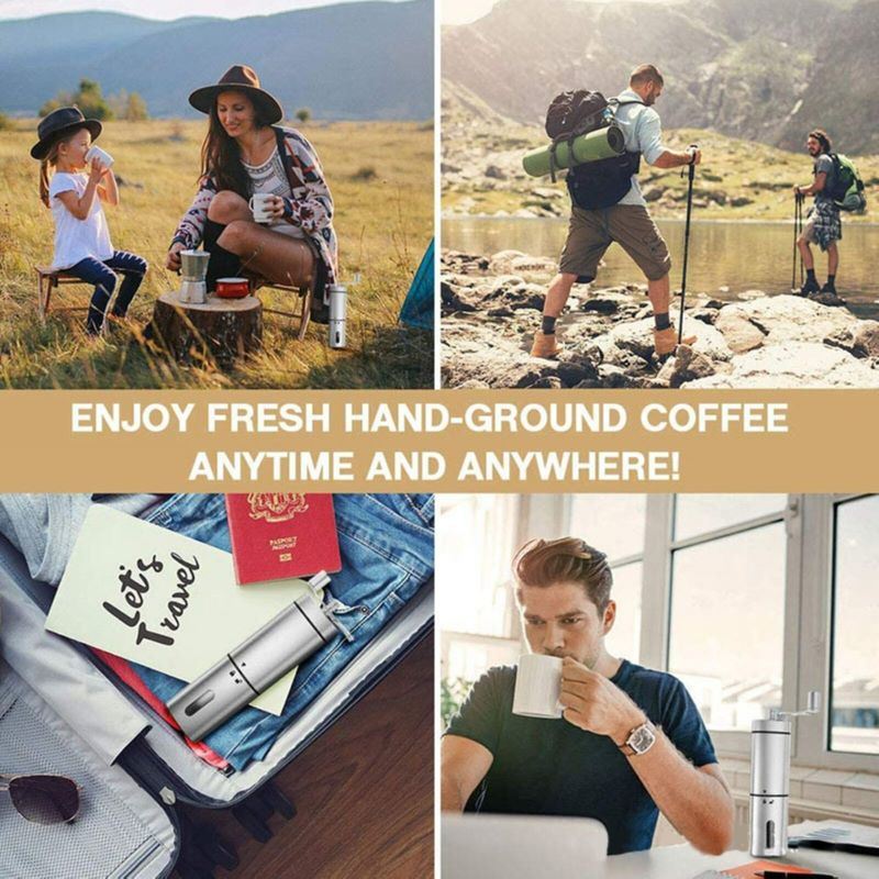 dropship Portable Home Manual Coffee Grinder Stainless Steel with Ceramic Burr Bean Mill