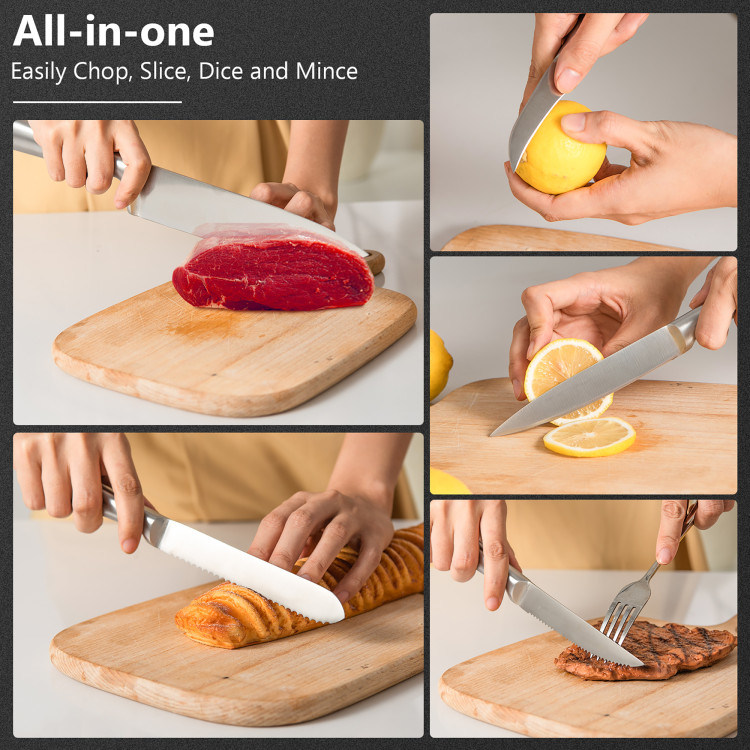 dropship Daily Necessities Kitchen Knife Set Stainless Steel Knife Block Set