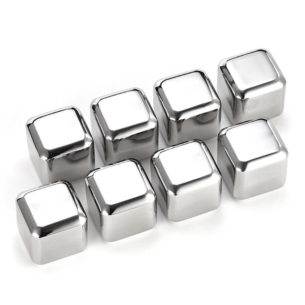 dropship Stainless Steel Ice Cubes Reusable Chilling Stones For Whiskey Wine Keep Your Drink Cold Longer Chilling Party Bar Tool