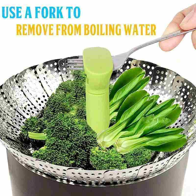 dropship Steel Folding Steamer Basket Steel Fish Steamed Steamer Vegetable Steamer Telescopic V0B3