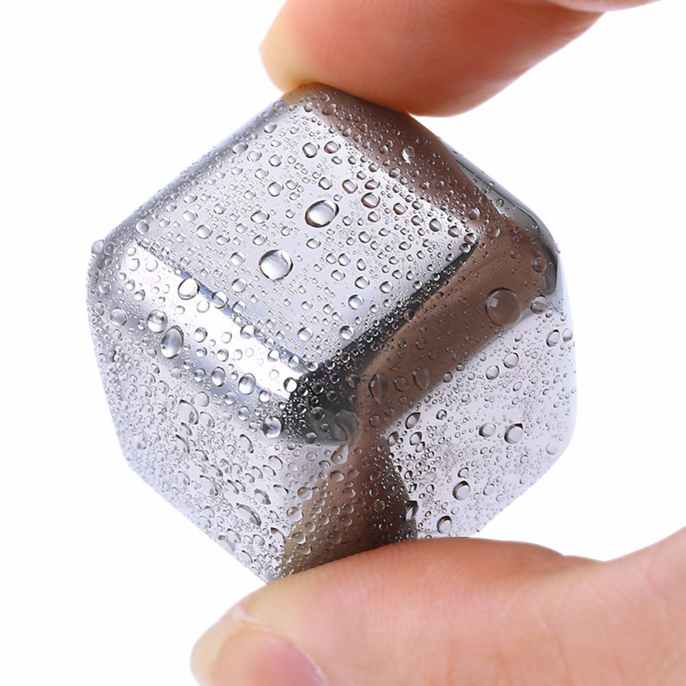 dropship Stainless Steel Ice Cubes Reusable Chilling Stones For Whiskey Wine Keep Your Drink Cold Longer Chilling Party Bar Tool