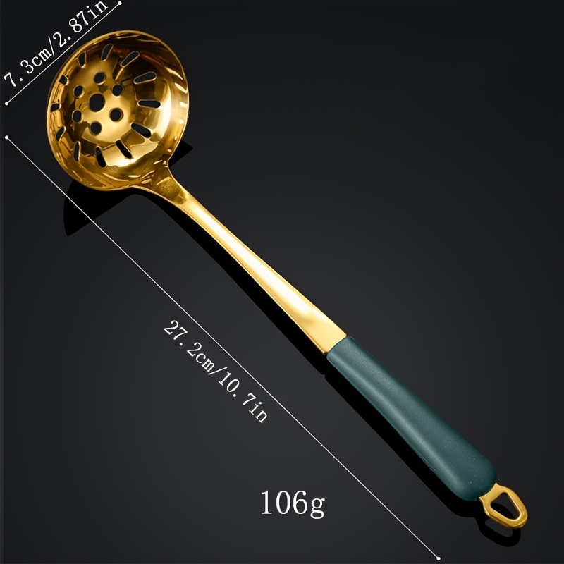 dropship 1 Piece Stainless Steel Silicone Handle Soup Spoon Hot Pot Spoon