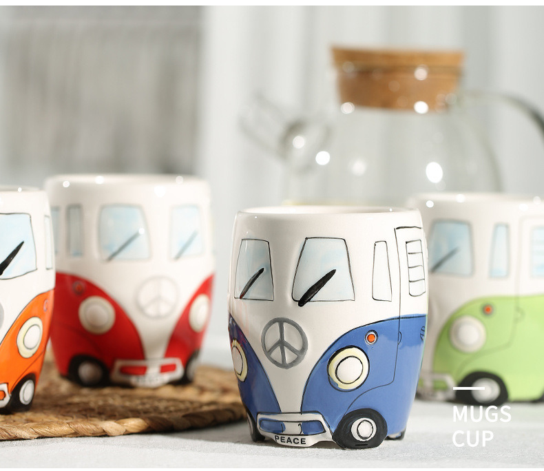 dropship Creative Ceramic Bus Cup Interesting Milk Coffee Mug