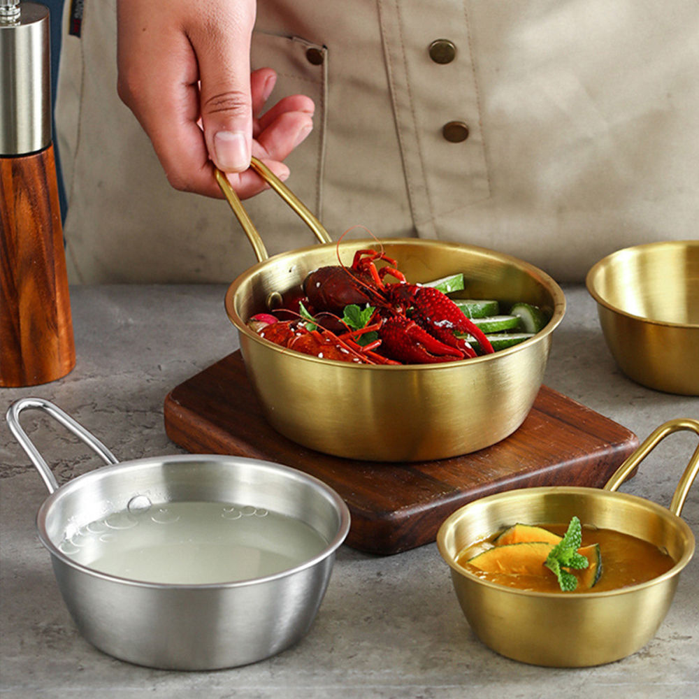 dropship 1pc Small Stainless Steel Rice Bowl; Ramen Bowl; Pasta Bowl; Korean Style Bowl