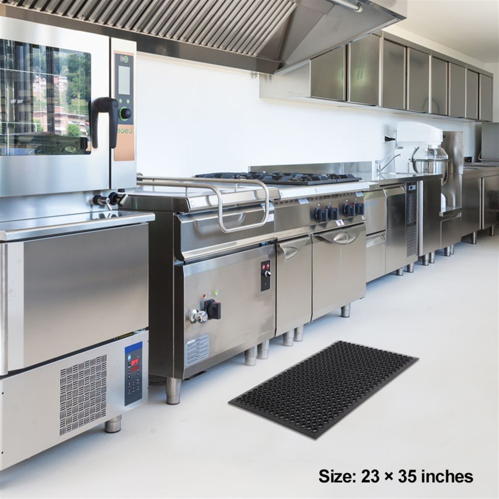 dropship Free shipping Bar Kitchen Industrial Multi-functional Anti-fatigue Drainage Rubber Non-slip Hexagonal Mat 60*90cm