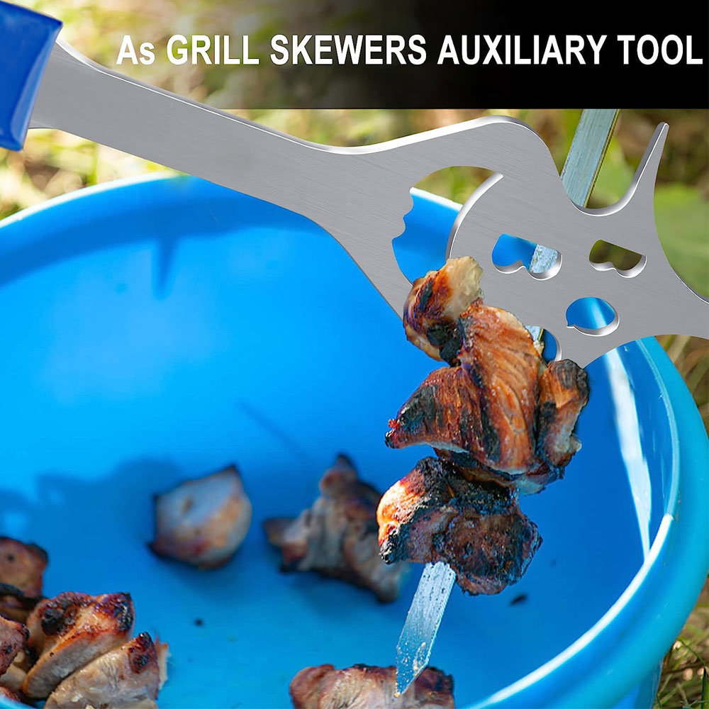 dropship Multifunctional 6-In-1 Barbecue Meat Fork Stainless Steel Barbecue Rack Bbq Tableware Meat Fork Outdoor Camping As Food Flipper