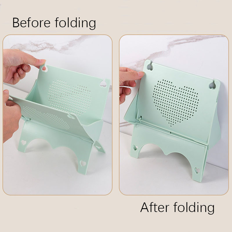 dropship 1pc Folding Storage Rack; Multi-functional Kitchen Drainage Rack; Desktop Sundries Sorting Rack Storage Rack