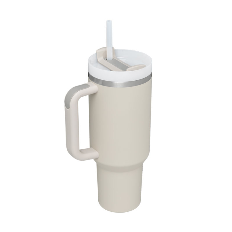 dropship 1200ml Stainless Steel Mug Coffee Cup Thermal Travel Car Auto Mugs Thermos 40 Oz Tumbler with Handle Straw Cup Drinkware New In